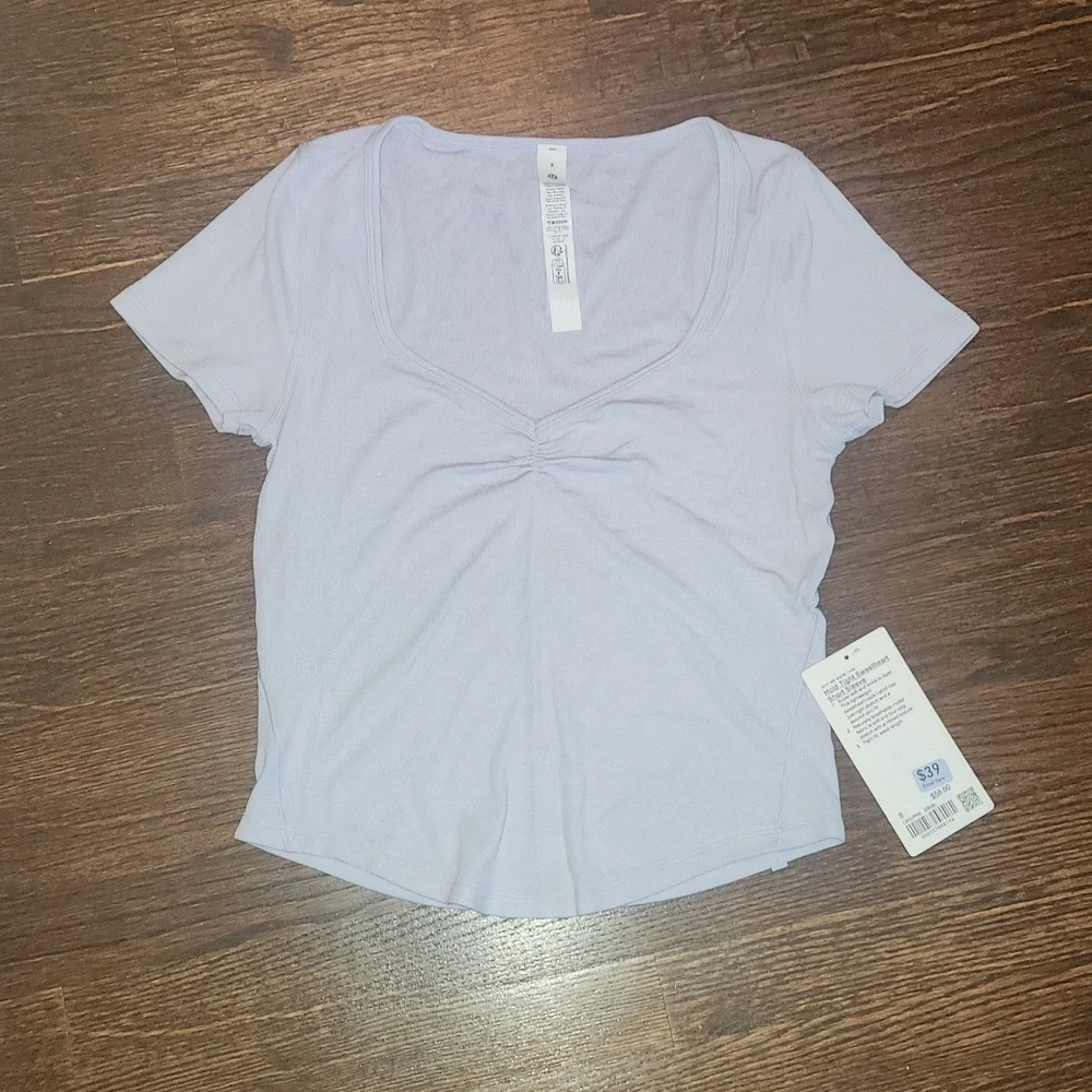Lululemon Hold Tight Sweetheart Short-Sleeve Shirt Serene Blue NWT - Picture 2 of 6